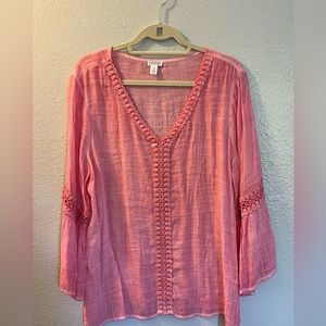 Pink semi sheer top💐